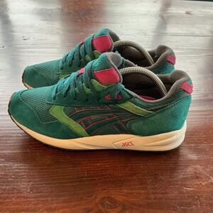 Asics Green and Red Athletic Shoes